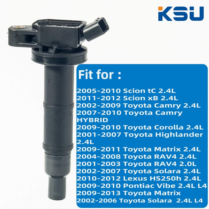 KSU حزمة ملف الإشعال KSU 2.4L متوافقة مع تويوتا كامري هايلاندر RAV4 TC، UF333، 90919-02244، 6731307 (4 حزمة) (ملاحظة: كامري، ماتريكس وكورولا، المصنوعة في اليابان، لا تناسب المصنوعة في الولايات المتحدة)  - Image 5